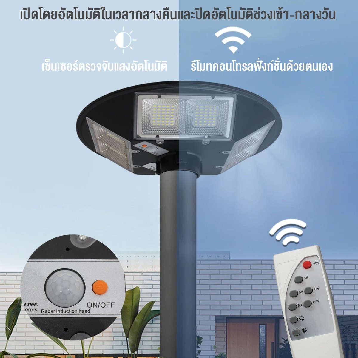 โคมไฟถนนโซล่าเซลล์ IWACHI รุ่น SOLAR-GA-1200W - Image 6