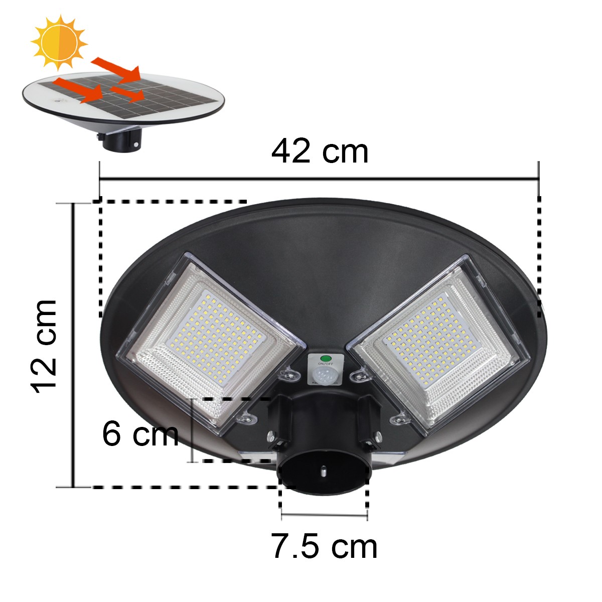 โคมไฟถนนโซล่าเซลล์ IWACHI รุ่น SOLAR-GA-300W - Image 2