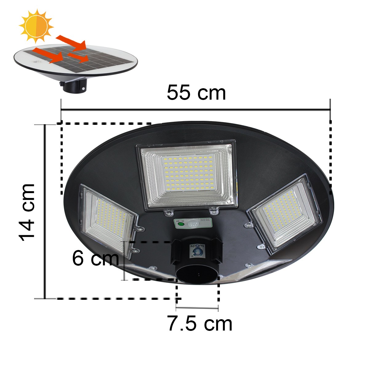 โคมไฟถนนโซล่าเซลล์ IWACHI รุ่น SOLAR-GA-500W - Image 3