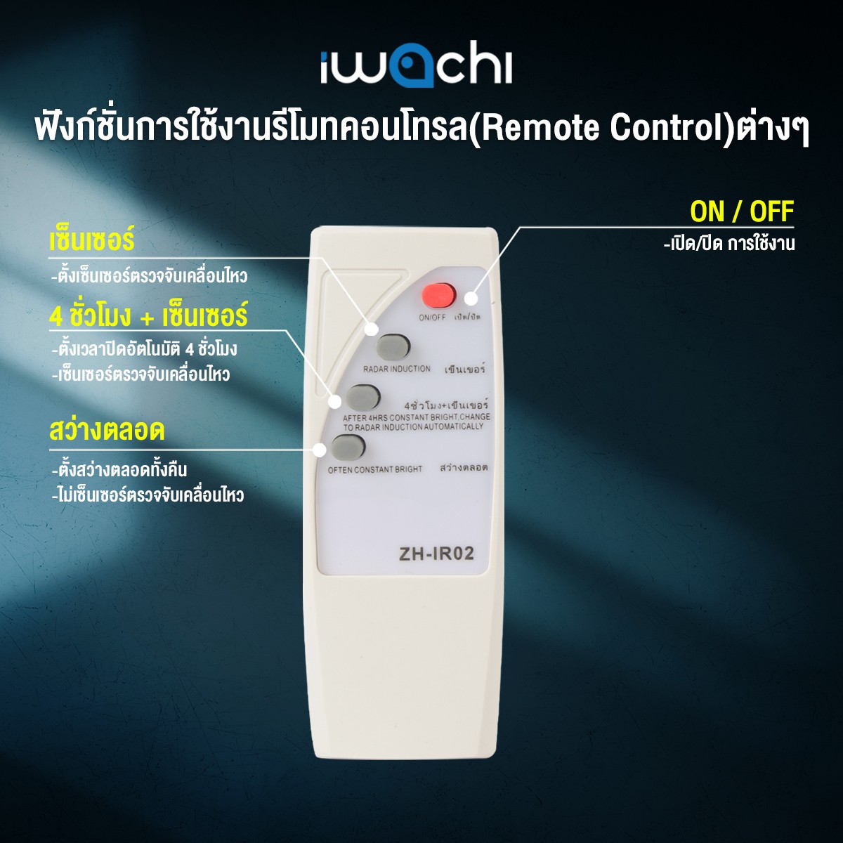 โคมไฟถนนโซล่าเซลล์ IWACHI รุ่น SOLAR-LEG-REMOTE-400W - Image 4