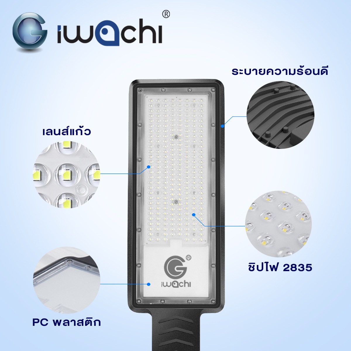 โคมไฟถนน LED IWACHI รุ่น SLIM-150W - Image 7