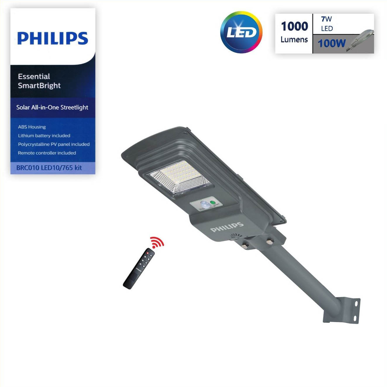 โคมไฟถนน-Philips-Essential SmartBright-All in One Solar-BRC010 LED10/765 kit