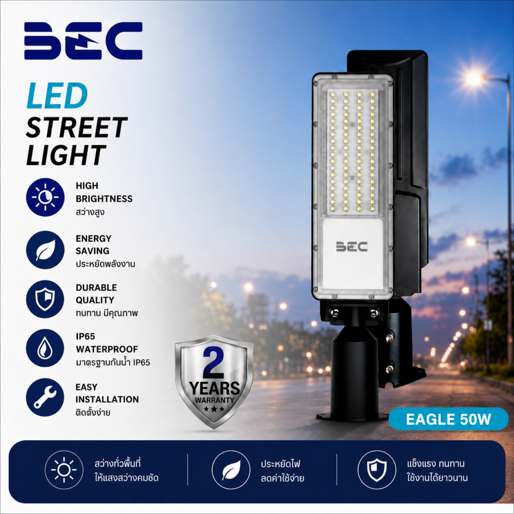โคมไฟถนน BEC รุ่น Eagle 50W