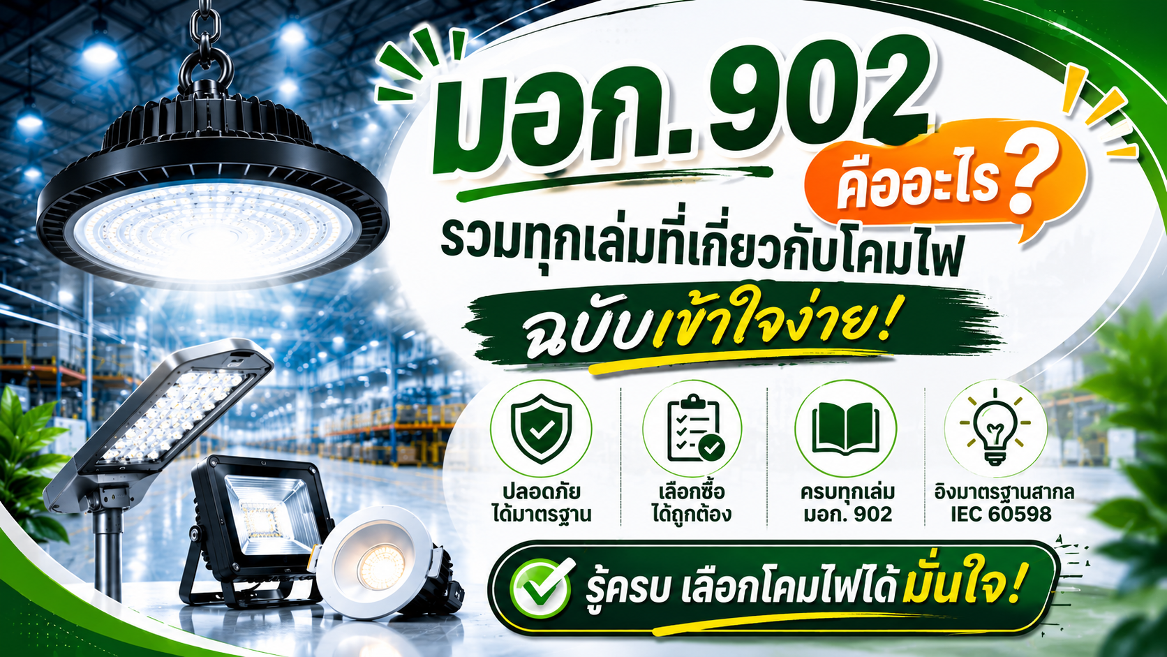 มอก. 902 คืออะไร? รวมทุกเล่มที่เกี่ยวกับโคมไฟ ฉบับเข้าใจง่าย