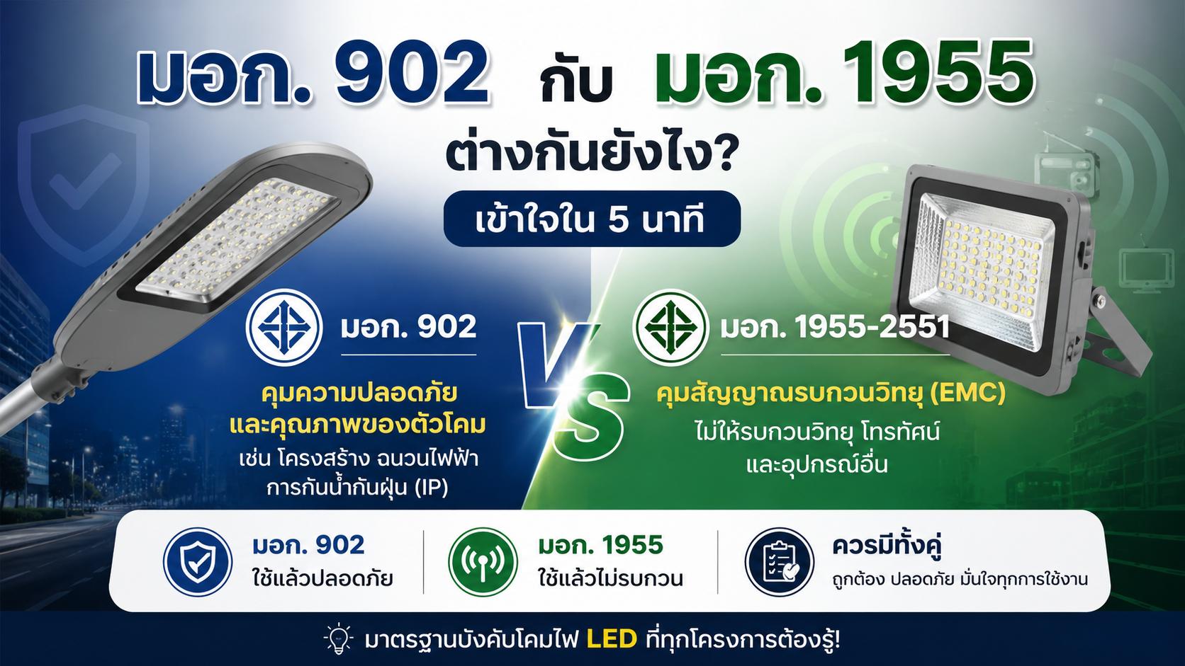 มอก. 902 กับ มอก. 1955 ต่างกันยังไง? เข้าใจใน 5 นาที