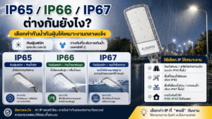IP65 / IP66 / IP67 ต่างกันยังไง? เลือกค่ากันน้ำกันฝุ่นให้เหมาะงานกลางแจ้ง