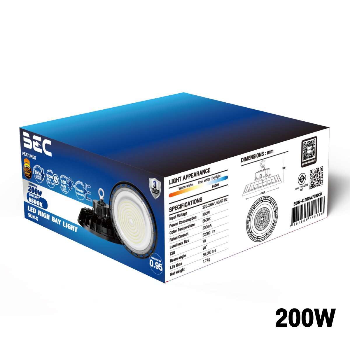 โคม LED High Bay BEC รุ่น Sun-x ขนาด 100W - Image 3