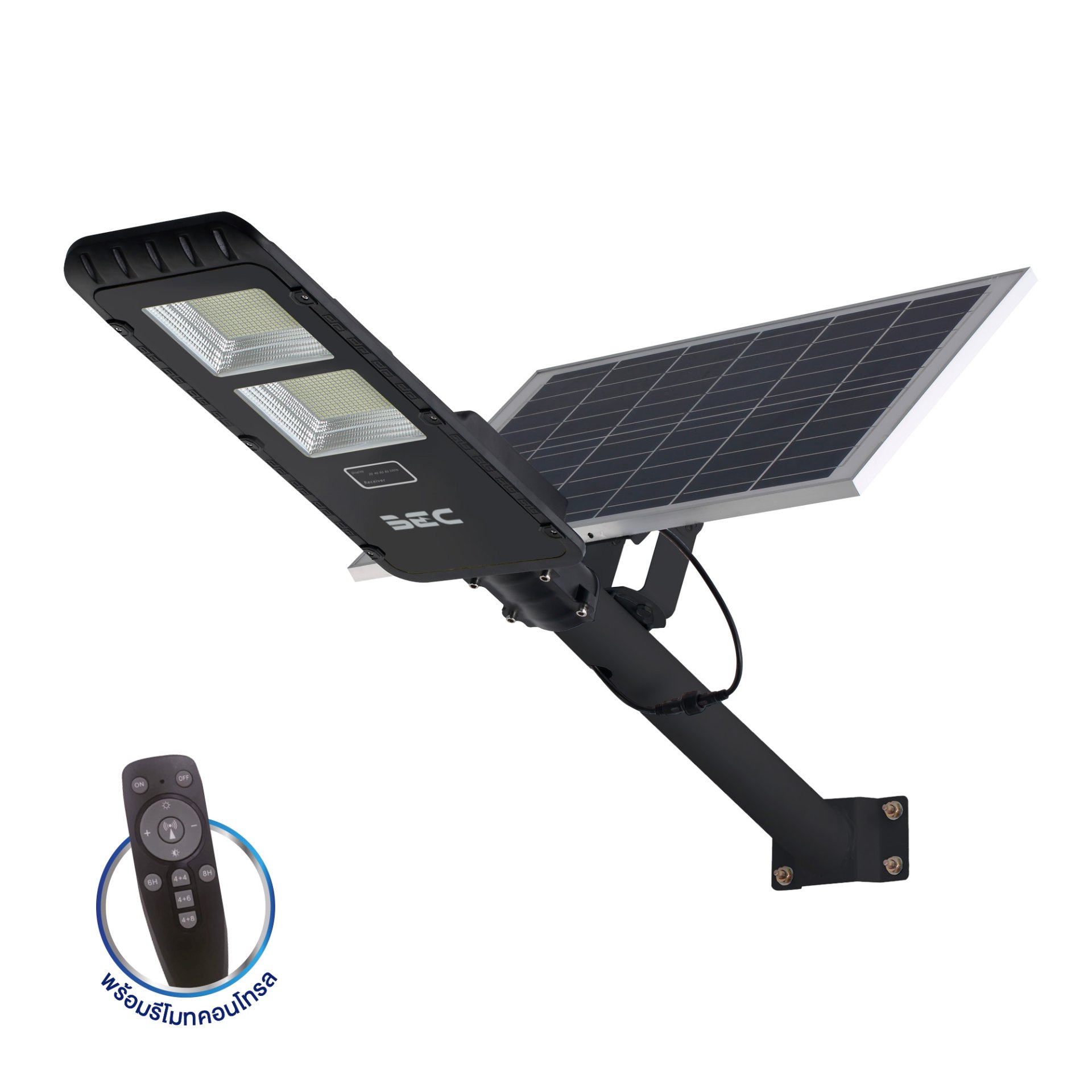 โคมไฟถนน LED โซลาร์เซลล์ BEC รุ่น PASO II ขนาด 200W - Image 2