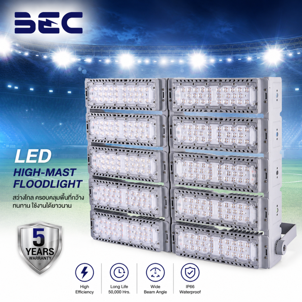 โคมไฟ FLOODLIGHT LED BEC รุ่น FLX ขนาด 1000W