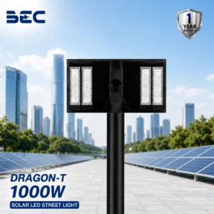โคมไฟถนน LED โซลาร์เซลล์ BEC รุ่น Dragonขนาด 1000W