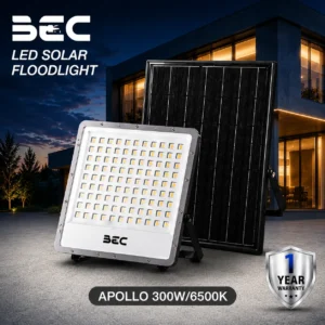 โคมไฟฟลัดไลท์ APOLLO LED โซลาร์เซลล์ BEC 300W