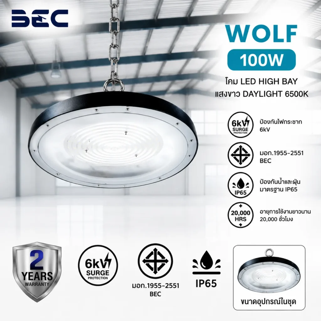 โคมไฟไฮเบย์ Wolf  BEC 100W