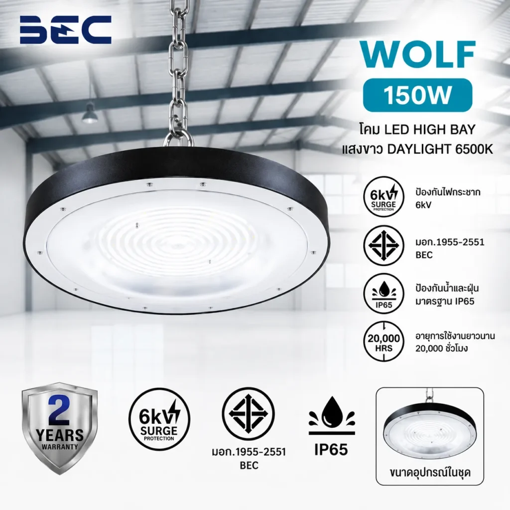 โคมไฟไฮเบย์ Wolf  BEC 150W